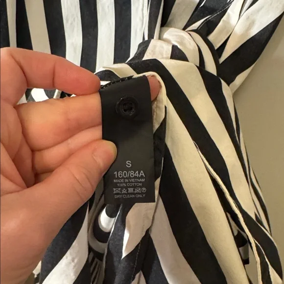Kate Spade Women’s Terrace Stripe Dress Black White Button Down Poplin Size S - Picture 9 of 9